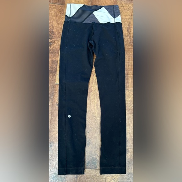 Lululemon Women’s  Black Slalom Stripe Can’t Stop Pant Leggings Sz 4 - Picture 5 of 7